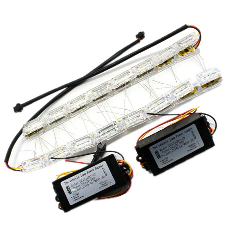 Car LED Running Light Strip Switchback Sequential Turn Signal Lamp White Amber