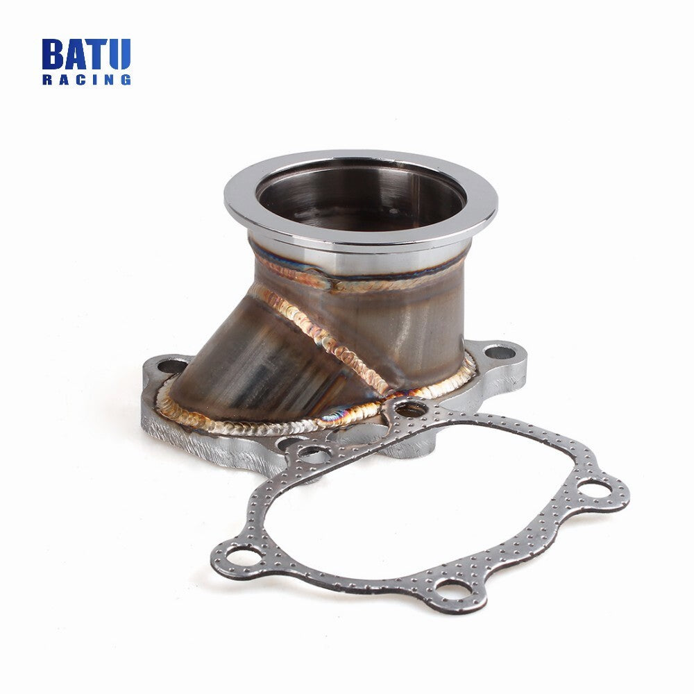Turbo Down GT25 GT28 T25 T28 5 Bolt Flange to 2.5/63mm V band Adapter +Gasket