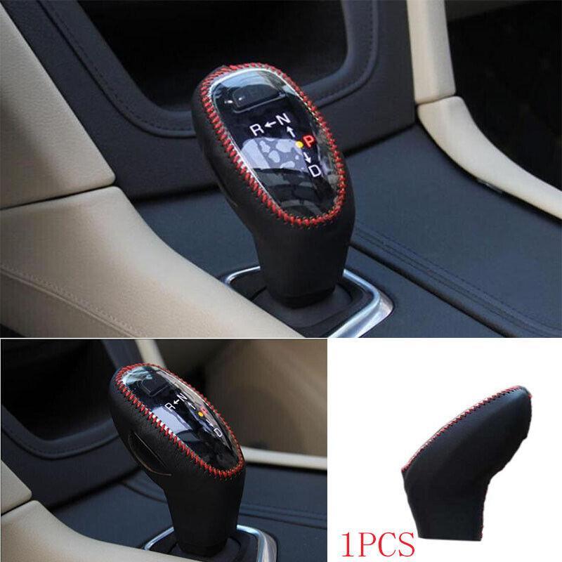 Black Leather Middle Console Gear Shift Knob Trim for Cadillac XT5 2017-2019