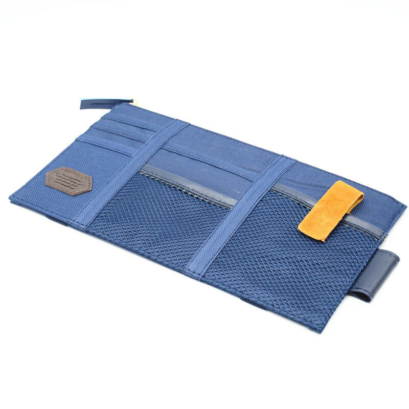 1Pcs Blue CD Bag Card Storage Phone Holder Car AUTO Sun Pocket Pouch Bag