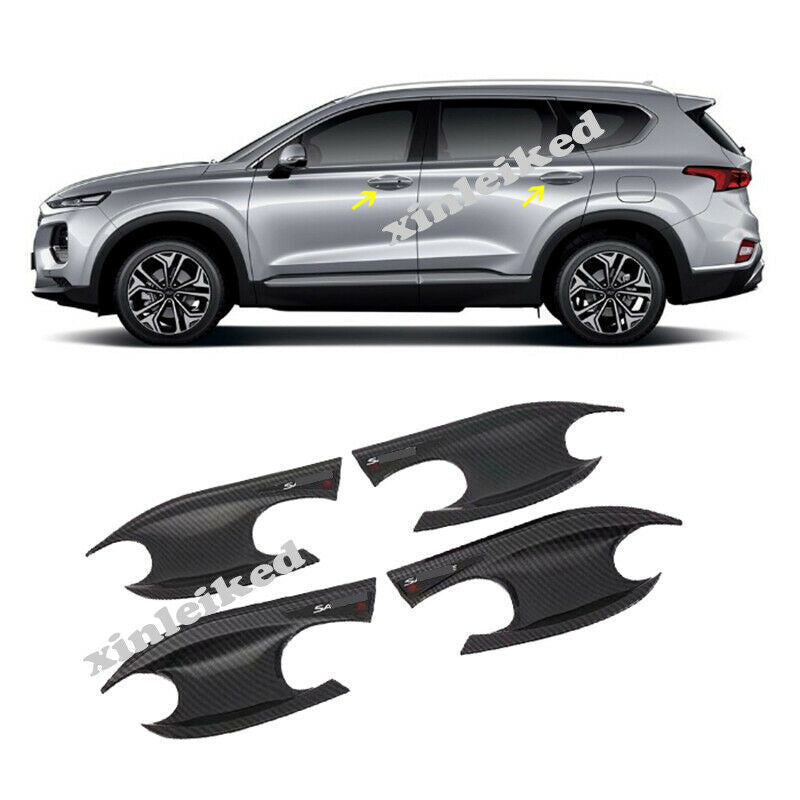 for Hyundai Santa Fe ix45 2019-2021 Carbon Fiber Outside Door Bowl Trim Cover