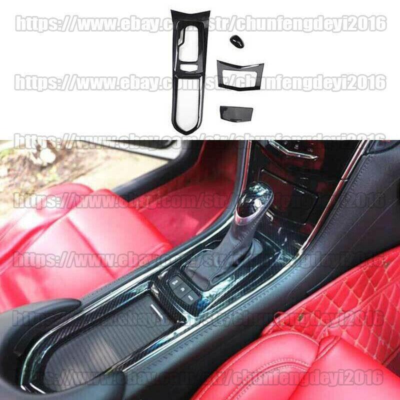 for Cadillac ATS ATS-V 2013-2019 Carbon Fiber Center Console Gear Shift Panel 4P
