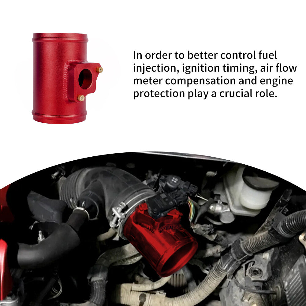 for Subaru for Suzuki 3/76mm MAF Mass Air Flow Sensor Mount Adapter Tube Red