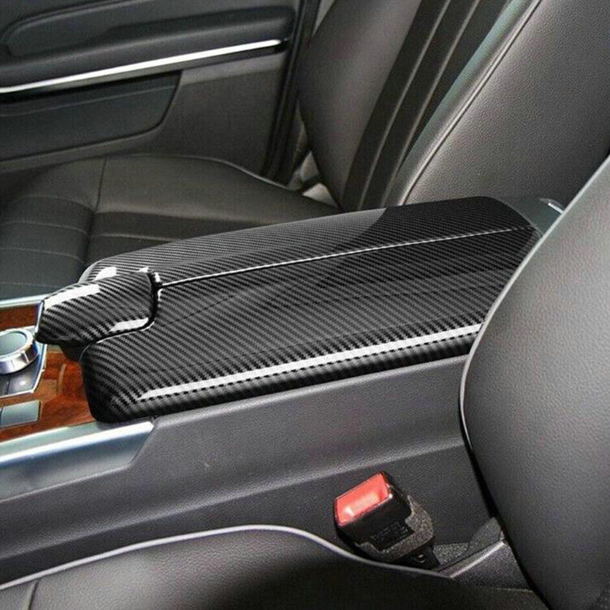 for Mercedes Benz E-Class W212 10-15 Carbon Fiber Center Armrest Box Cover ABS