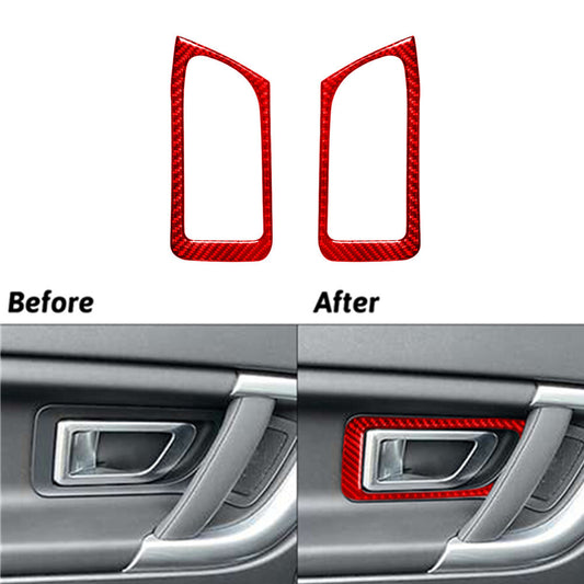 Red Carbon Fiber Rear Door Handle Trim for Land Rover Discovery Sport 2015-2019