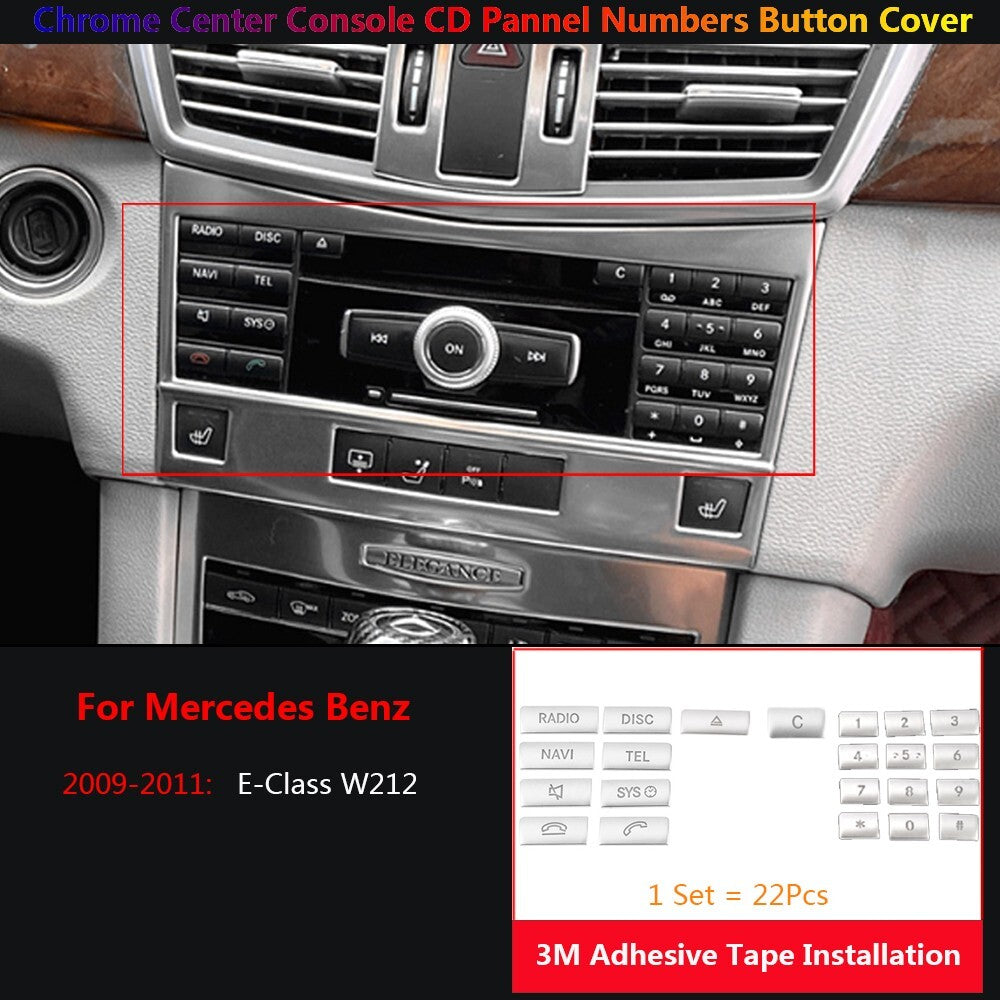 for Mercedes-Benz CLS C218 E W212 Car Console Radio CD Numbers Button Cover Trim