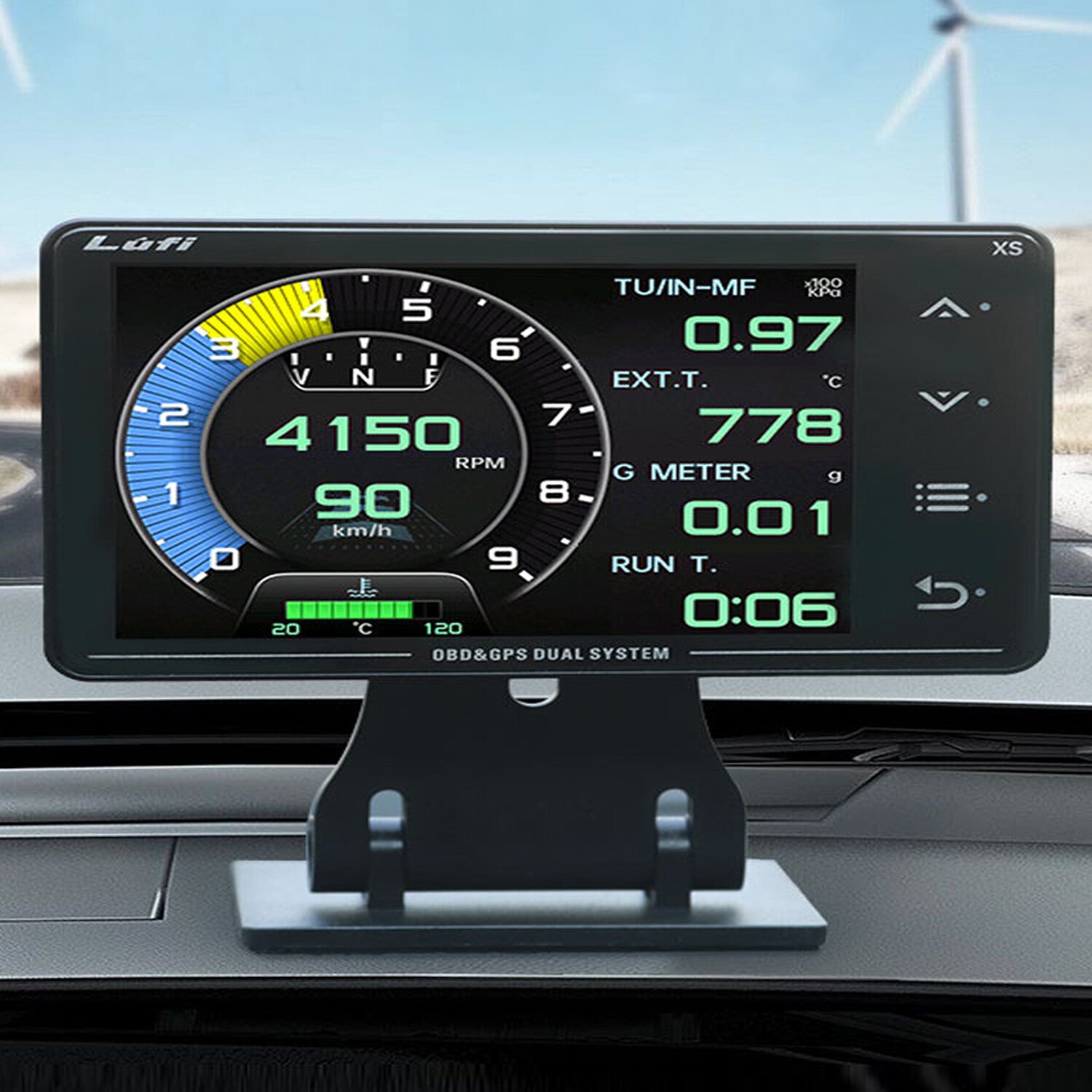 3rd-generation Car Modified Instrument OBD2 Boost gauge GPS Multi-function LCD