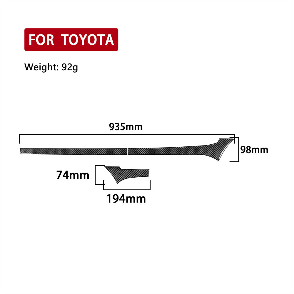 For T@yota Hilux Revo 15-21 RHD Center Console Dashboard Panel Trim Carbon Fiber