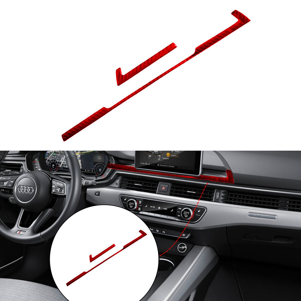 for Audi for A4 2017-2018 RedCarbon Fiber GPS Navigation Frame Decorative Cover Trim