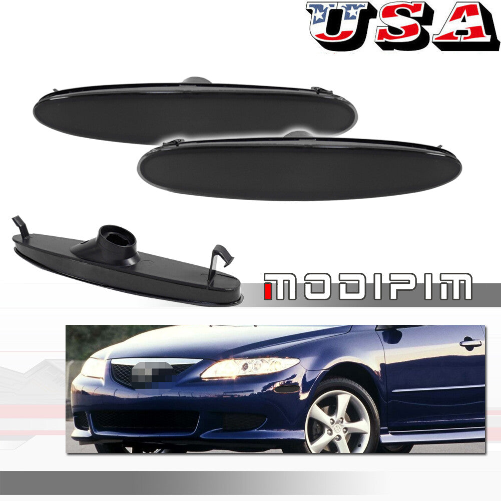 Smoked Lens Front Marker Signal Light Housing Kit for 03-08 for Mazda 6 GY