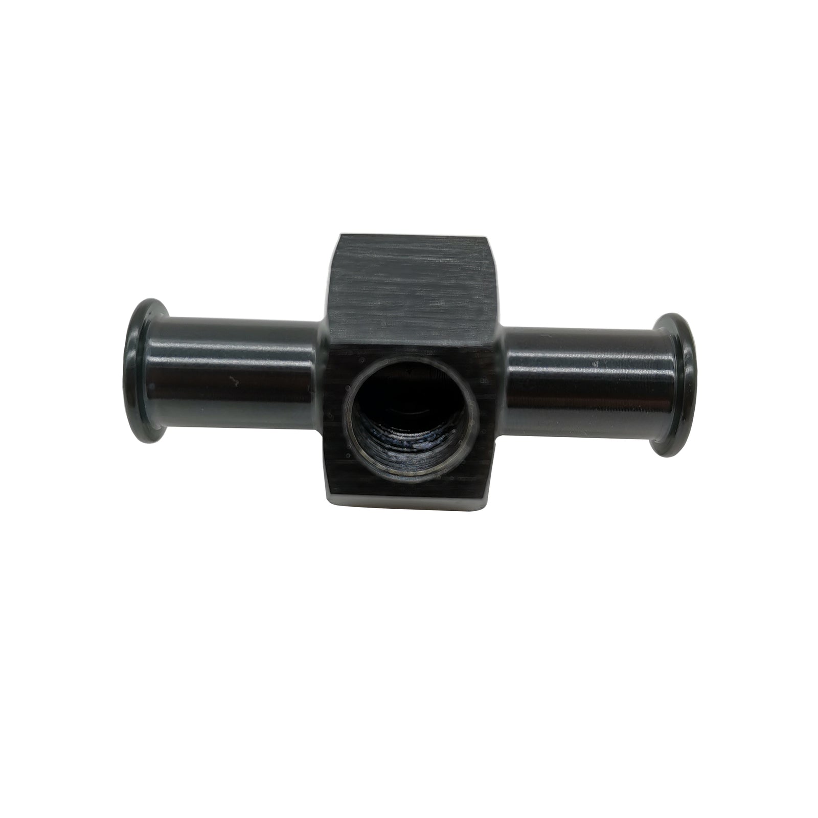 Fuel Pressure Gauge Nitrous Adapter W/ 1/8 NPT Tee Port For 3/8 Hose Black