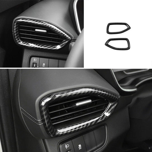 for Hyundai Santa Fe 2019-2022 Carbon Fiber LR AC Air Outlet Vent Cover Trim 2x