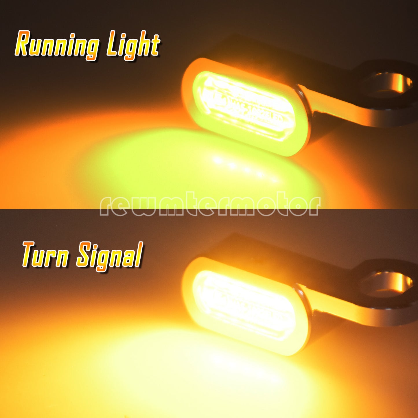 2X Chrome LED Turn Signal Indicator Running Light Fit for Harley Touring Softail