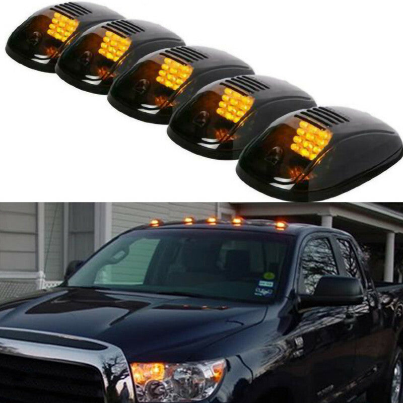 Car Pickup Smoked Black LED Cab Roof Top Marker Running Clearance Light Lamp Kit