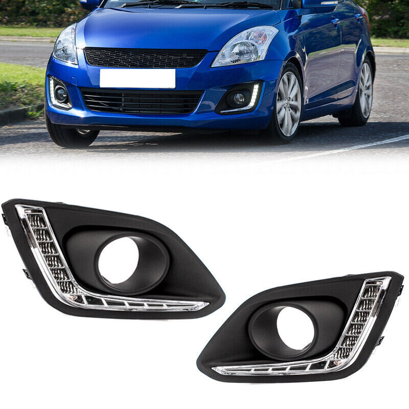 Pair LED DRL Daytime Running Light cover for Suzuki for Swift 2014 2015 2016