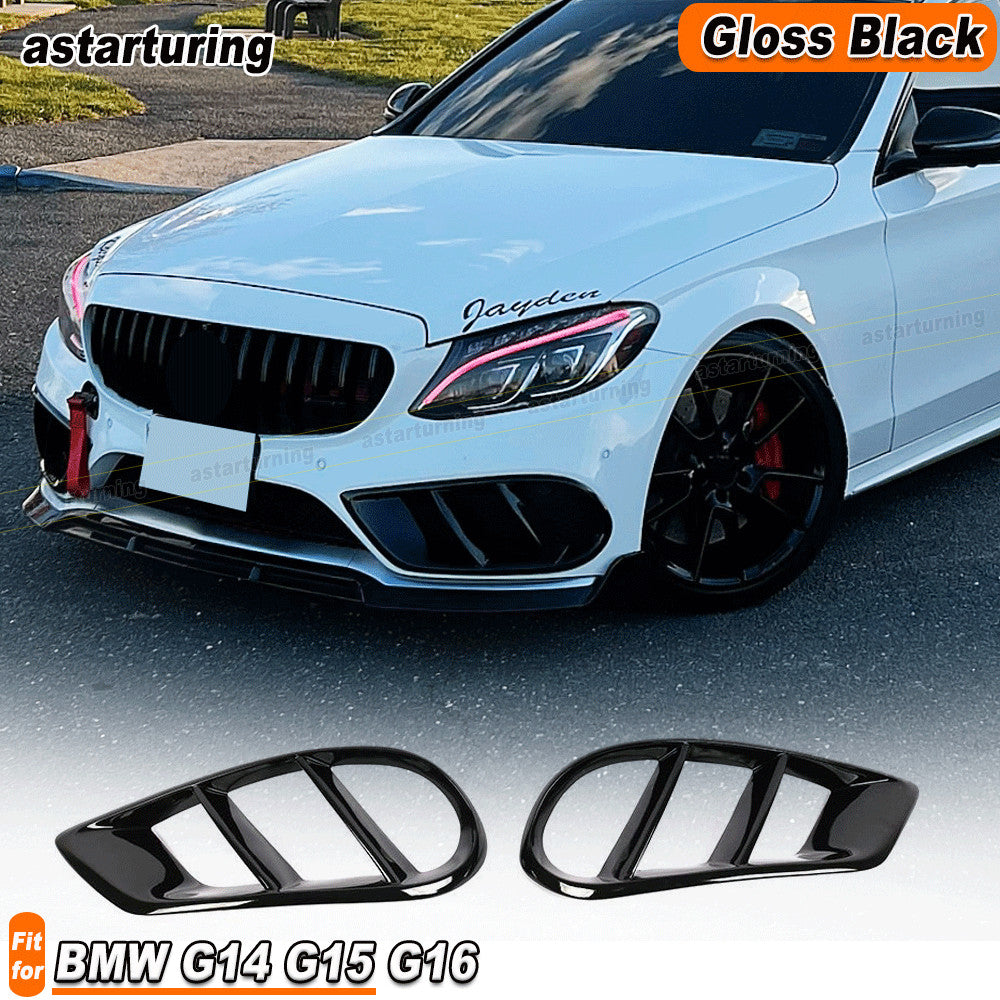 Fit for Mercedes W205 C300 C43 2015-19 Glossy Black Front Bumper Air Vent Cover