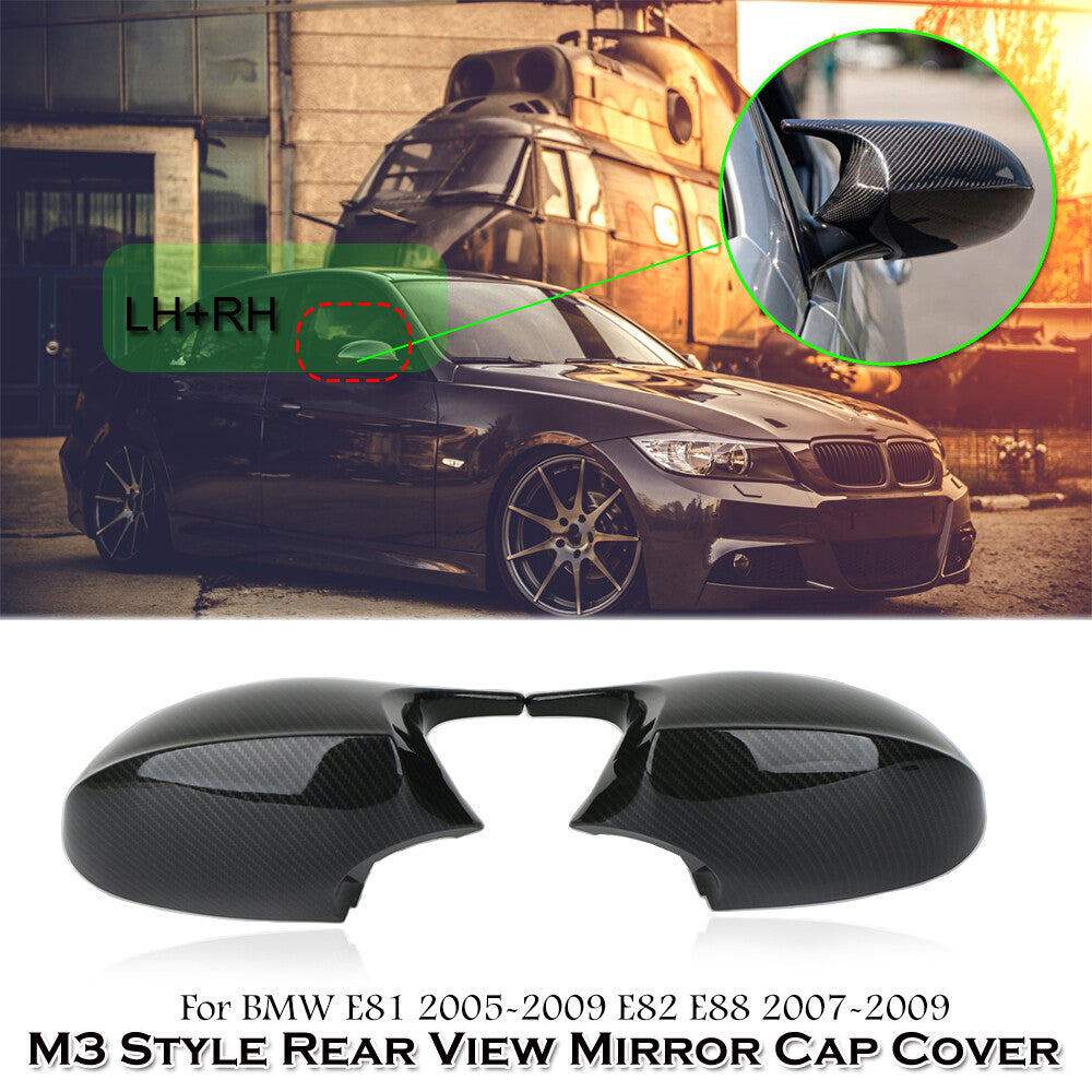 2-Piece Rearview Mirror Caps for E90 E91 E92 E93 PRE-LCI Carbon Fiber M3 Style