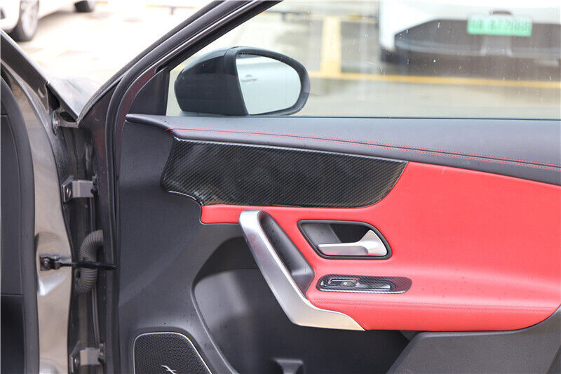 Inner Door Panel Cover Trim Fit for Mercedes-Benz AMG35 2019-2021 Carbon Fiber