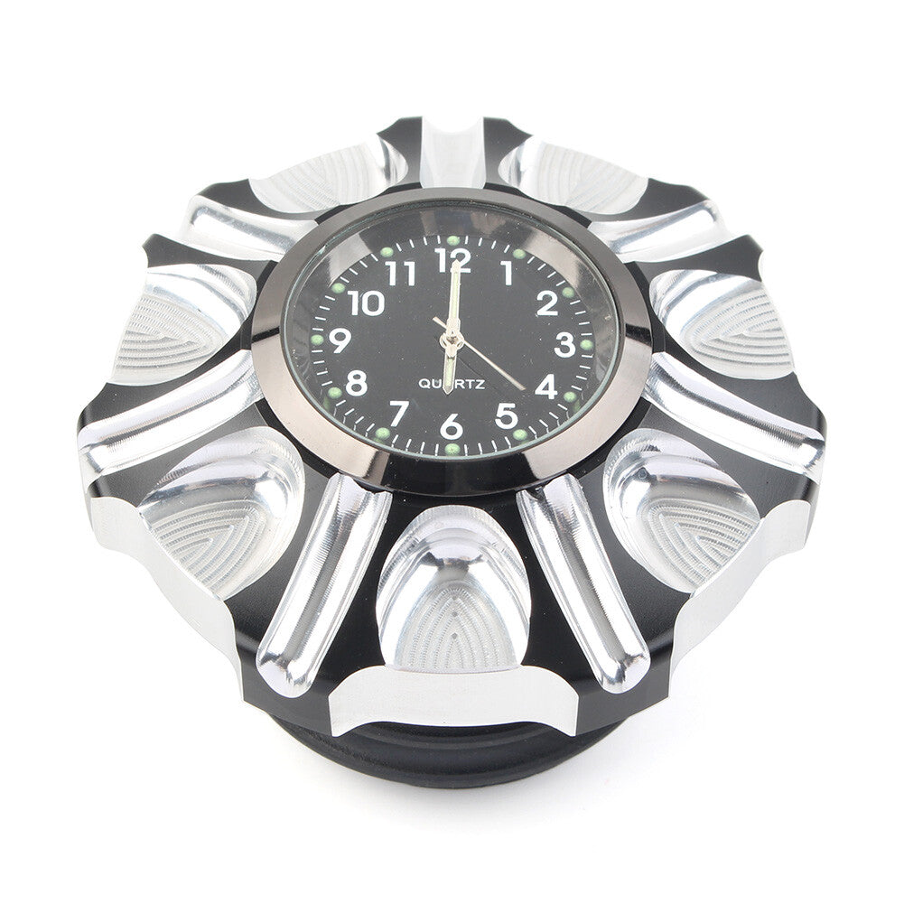 Motorcycle Aluminum Gas Cap Fuel Tank Cover with Watch Fit for Harley XL1200 833