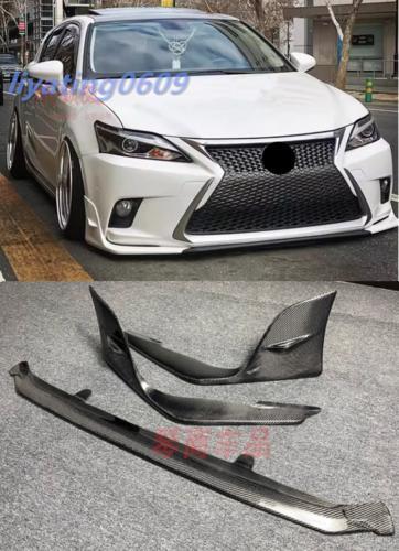3-Piece True Carbon TRD Style Front Bumper Lip Kit for Lexus CT200H 2010-2022