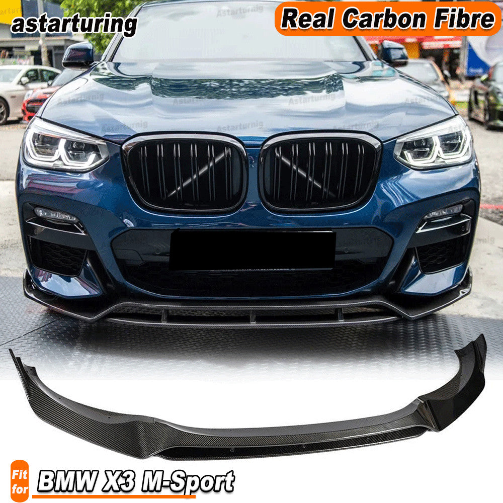 Fit for BMW X3 M-Sport 2018-2020 REAL CARBON Front Bumper Lip Spoiler Splitter