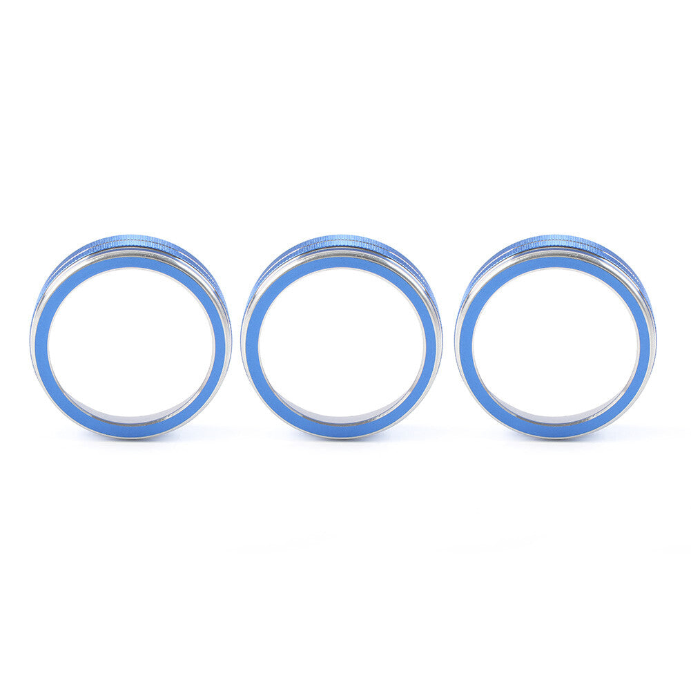 3x AC Climate Control Ring Knob Cover Fit for VW for Golf for Jetta for Tiguan for Passat Atlas Blue