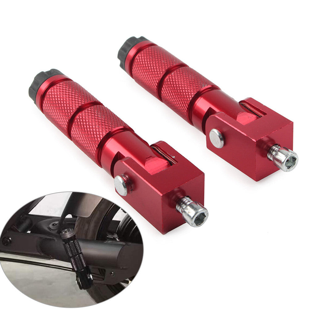for YAMAHA for Suzuki for Kawasaki Universal M8 Footpegs Folding Passenger Foot Pegs Red