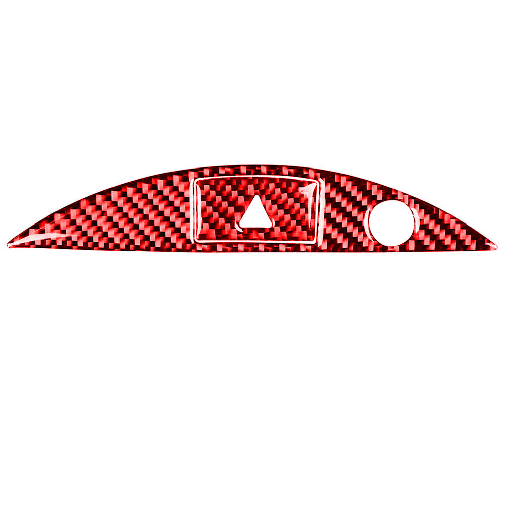 Red Carbon Fiber Interior Warning Light Button Trim for Mazda MX-5 Miata 2009-15