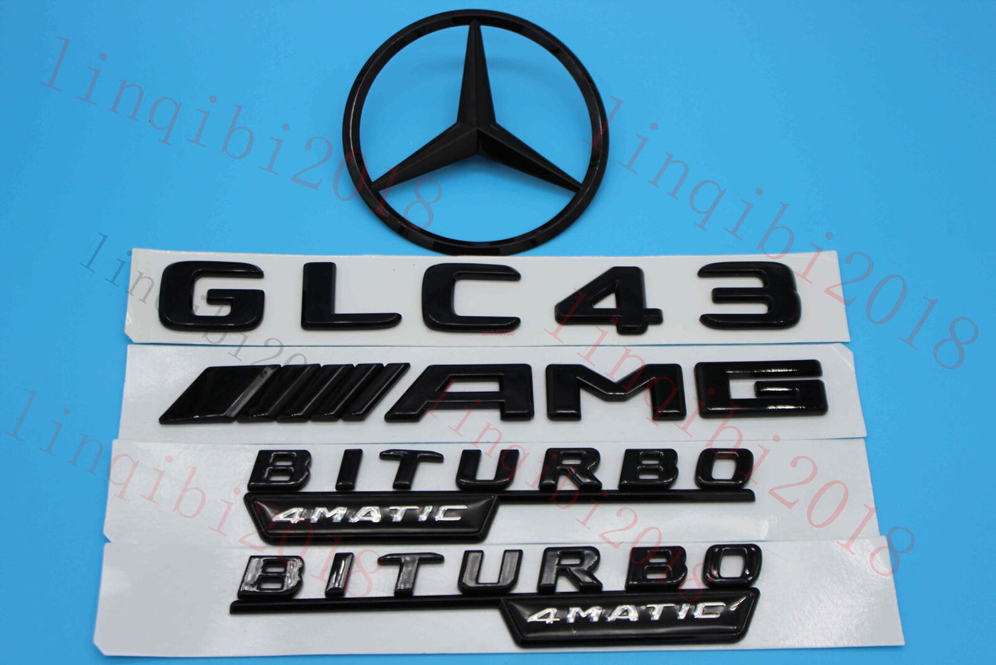 GLC43 AMG Trunk Logo Sticker Decal Emblem Badge Package For GLC43