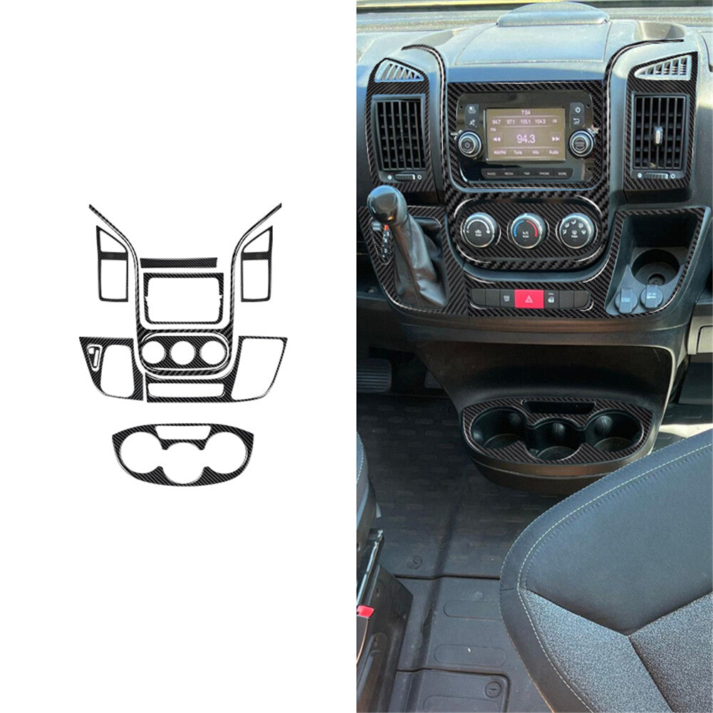 10X Carbon Fiber Interior Center Console Cover Trim for RAM Promaster 2014-2021