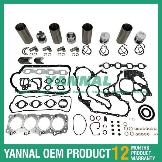 4-piece overhaul and rebuild kit with washers and bearings for Isuzu 4FB1 Iseki tractors
