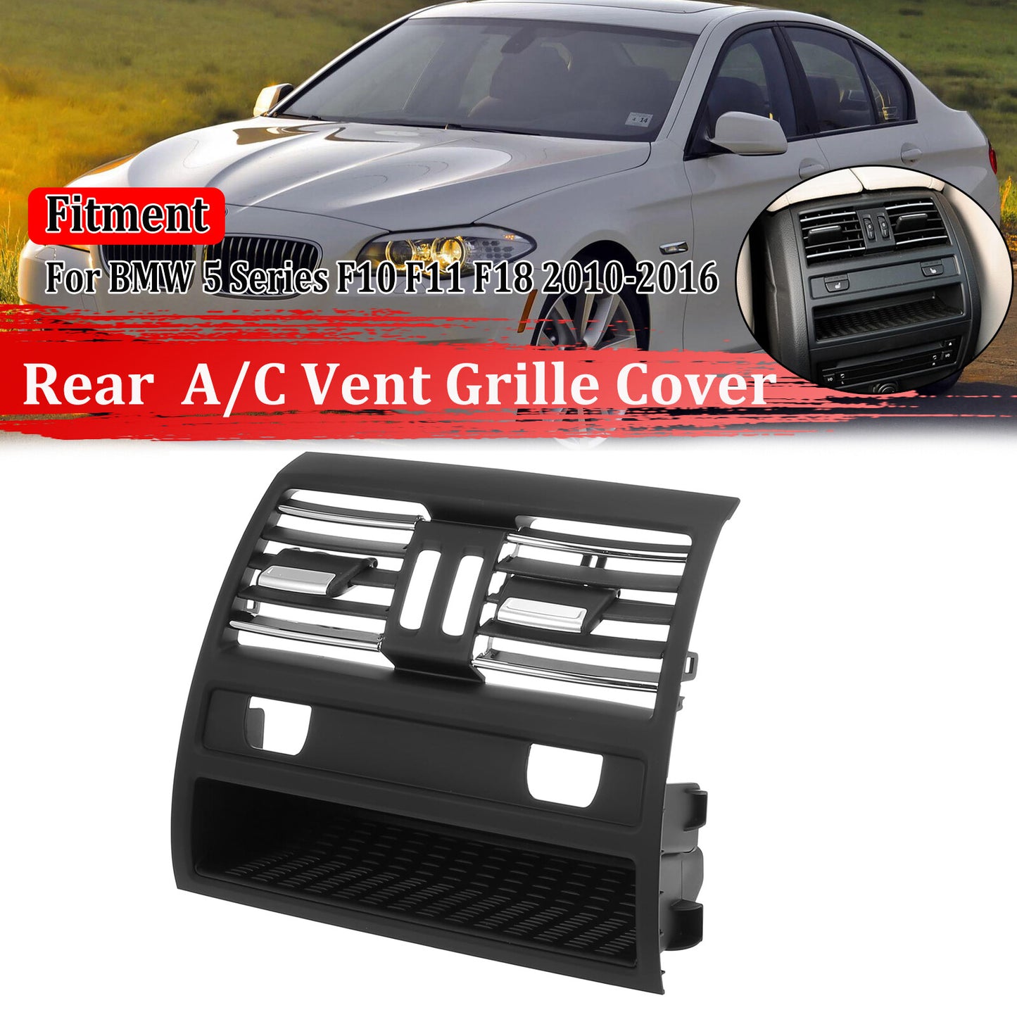 Suitable for BMW 5 Series F10 F11 F18 rear air vent grille center air conditioning panel cover