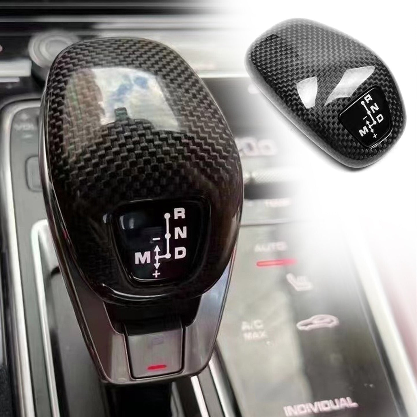 for Porsche for Panamera 971 2018-2023 Carbon Fiber Gear Shift Knob Cover Trim Black