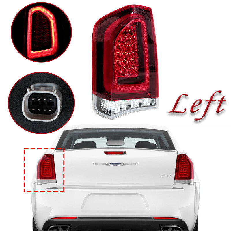 1PCS Left Black Tail Light for Chrysler 300 2015-2023 LED Turn Signal Light