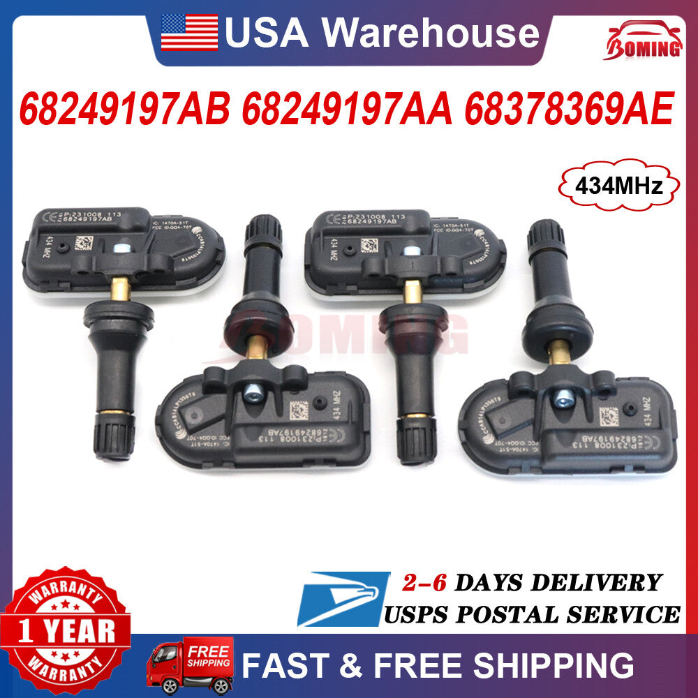 4x New TPMS TIRE PRESSURE SENSOR 68249197AA for Jeep Cherokee for Dodge for RAM 1500