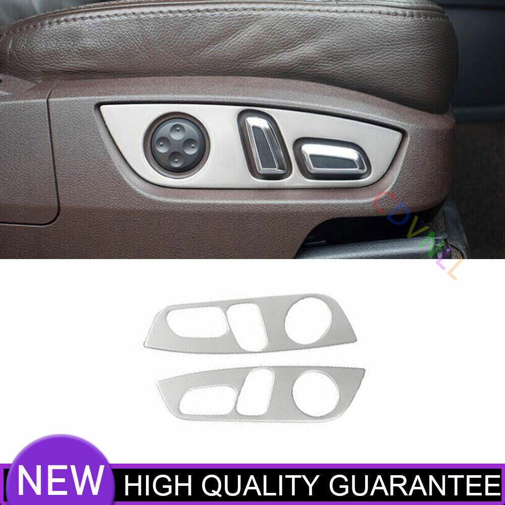 Fit for Audi Q7 2006-2015 Silver Steel Car for Seat Adjustment Handle Panel Trim 2P