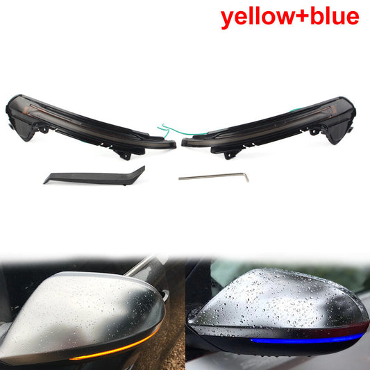 LED Turn Signal Light Side Mirror Lamp for Audi A6 C7 C7.5 RS6 S6 4G Yellow+Blue
