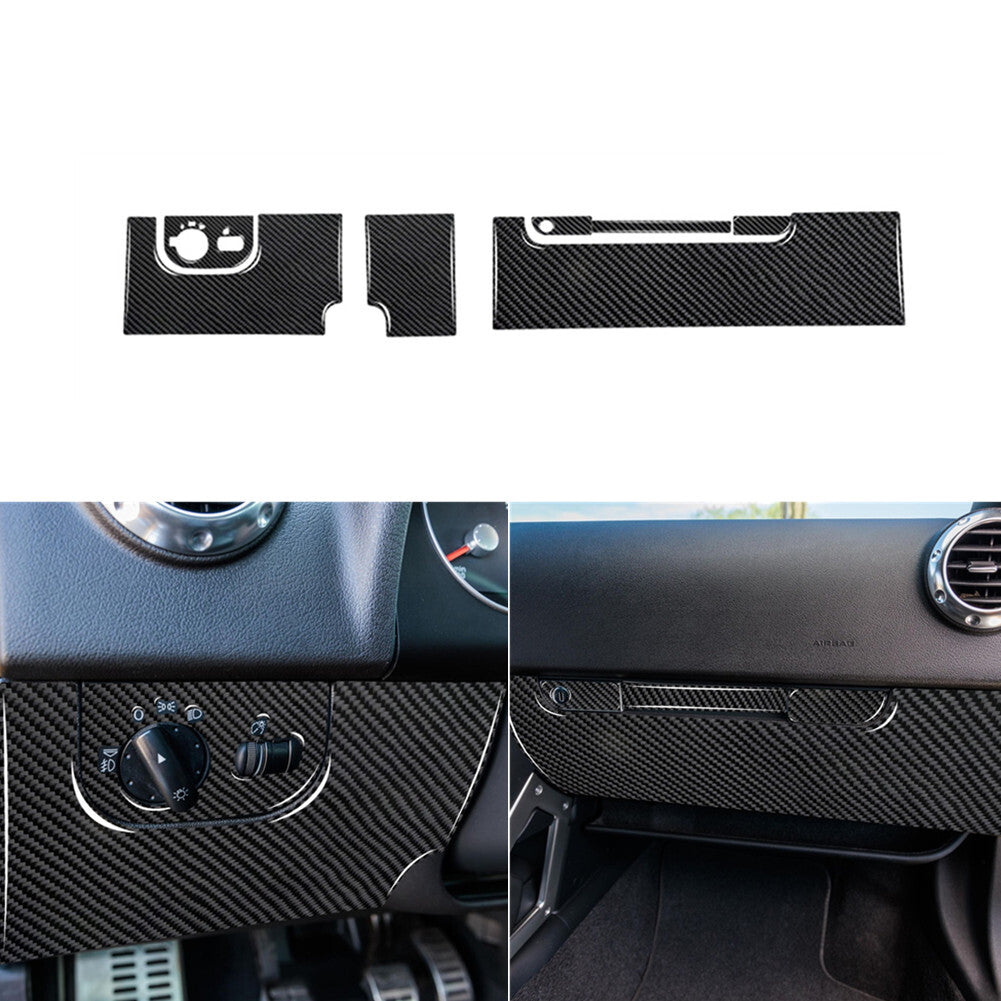 7X Carbon Fiber Dashboard Console Panel Cover Trim for Audi TT 8N 2001-2006