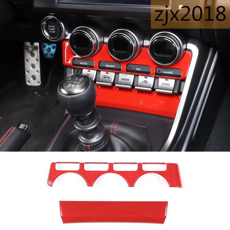 2¡ÁRed ABS A/C Air Conditioning Knob Panel Trim for Toyota GR86/ for Subaru BRZ 22-23