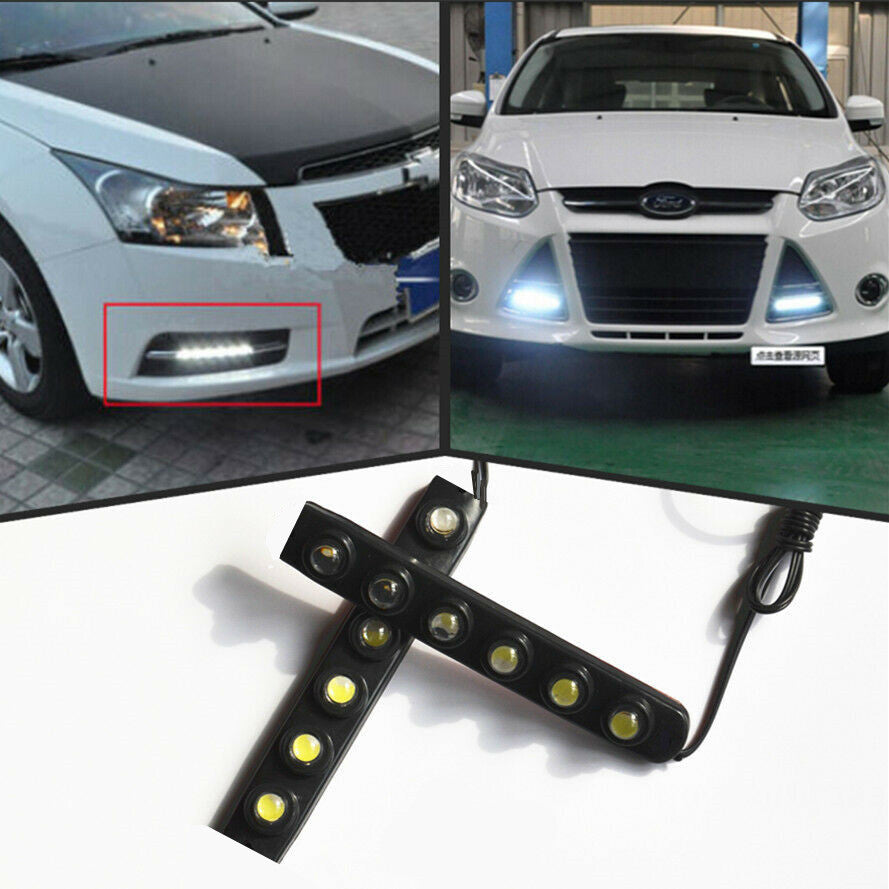 2x Car waterproof Hawkeye White 6 LED Daytime Running Light DRL Fog Driving