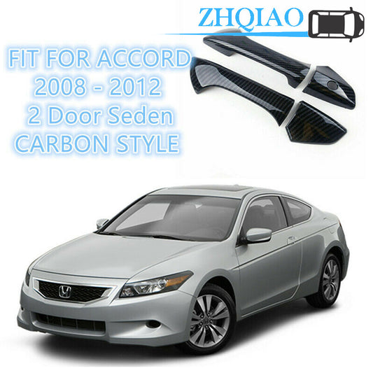 Carbon Fiber Style Door Handle Covers Trims Fit For 2008-2012 for Honda Accord Coupe