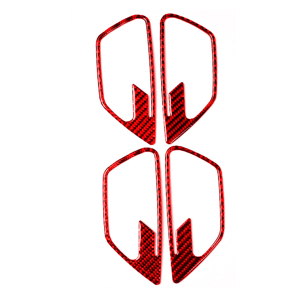 4X Carbon Fiber Interior Door Handle Trim Cover for Dodge Journey 2009-2010 Red