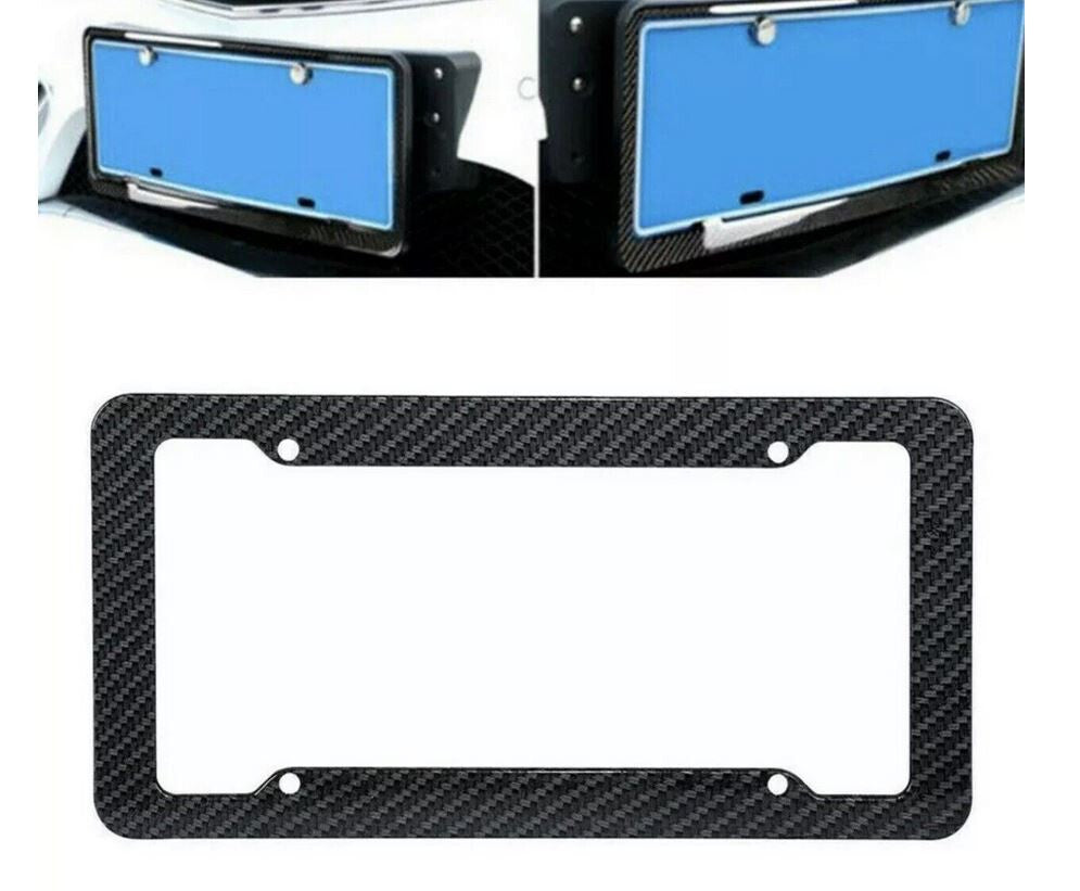 piece car license plate frame cover cap trunk black carbon suitable  for ford