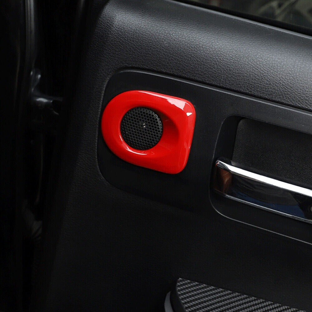 Red ABS Car Rear Door Audio Speaker Ring Cover For T@yota Tundr@ Sequoia 2007-21