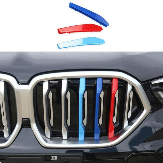 for BMW X6 G06 2020-22 Tri Color M Sport Front Kidney Grille Insert Trims Cover