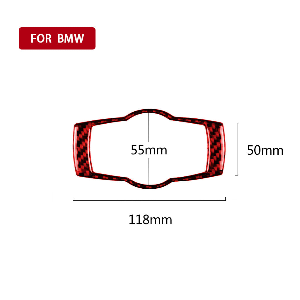 Red Carbon Fiber Headlight Switch Button Trim for BMW 3 Series E90 E92 2005-2012