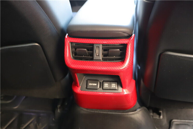 Rear Air Outlet Vent Frame Trim Inner Fit for Lexus for ES 2018-21 Red Carbon Fiber