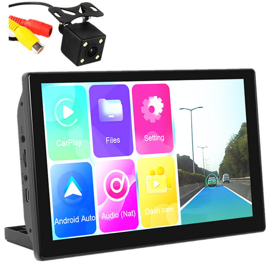 Portable Car Monitor DVR ADAS Dash Cam For Apple Carplay Android Auto W/Camera