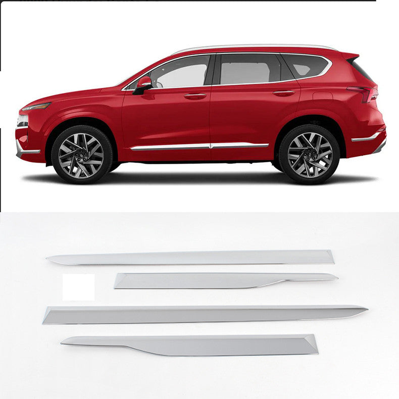 for Hyundai Santa Fe 2019-22 Chrome ABS Body Side Door Molding Strip Cover Trim