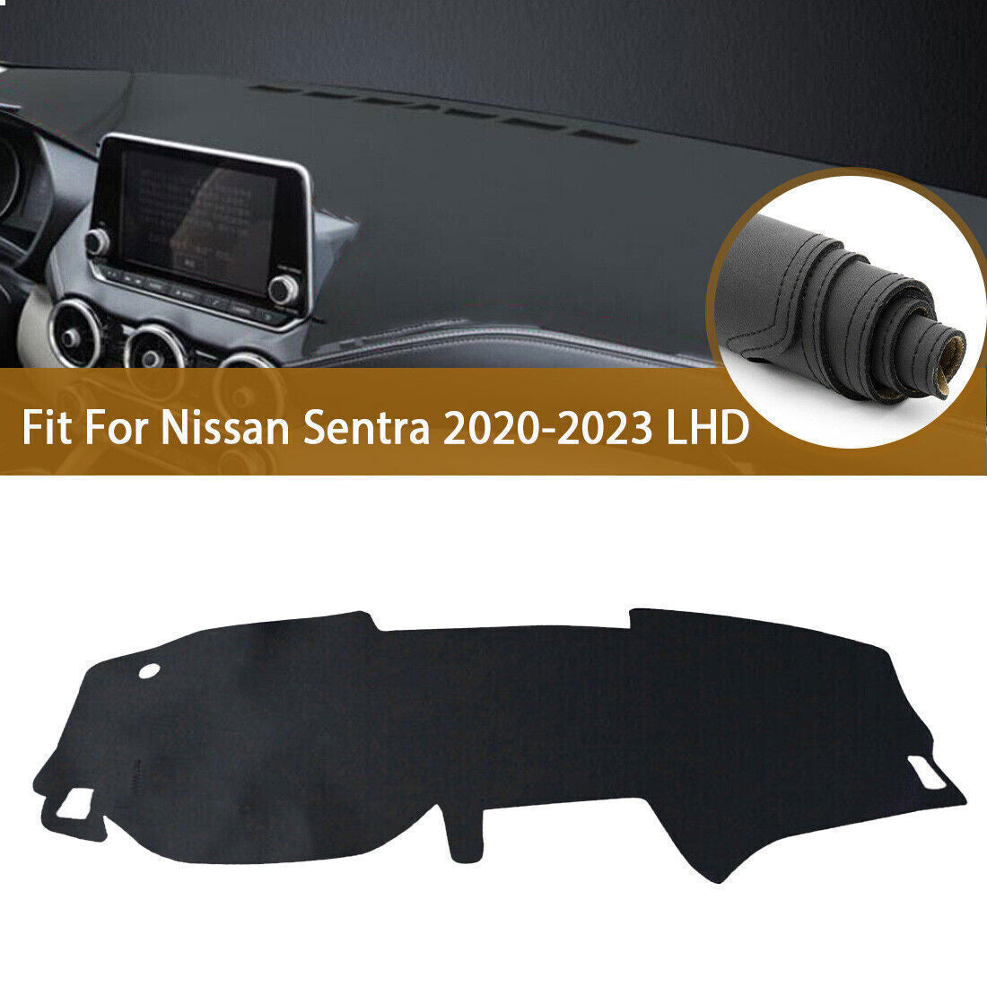 1X PU leather Dashboard Dash Mat Non-slip DashMat Shade for Nissan Sentra 20-23